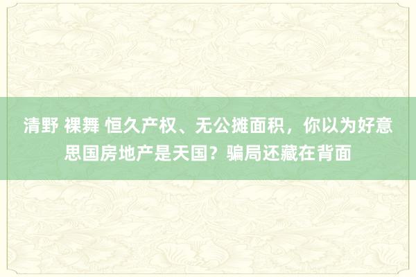 清野 裸舞 恒久产权、无公摊面积，你以为好意思国房地产是天国？骗局还藏在背面