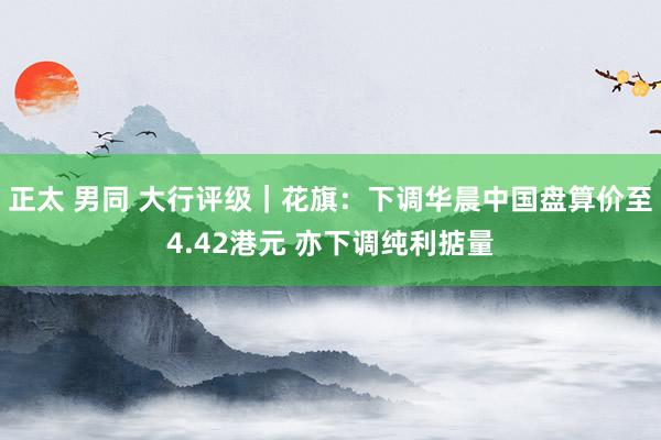 正太 男同 大行评级｜花旗：下调华晨中国盘算价至4.42港元 亦下调纯利掂量