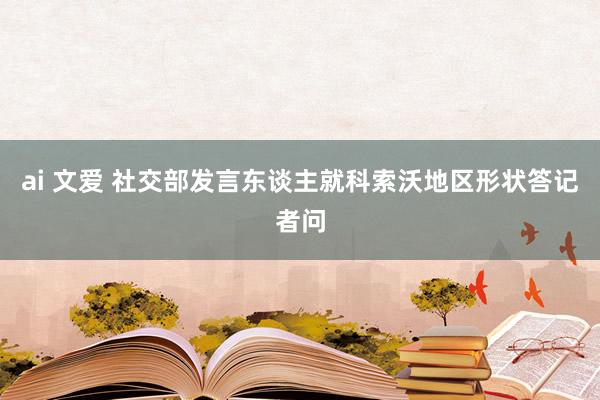 ai 文爱 社交部发言东谈主就科索沃地区形状答记者问