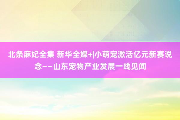 北条麻妃全集 新华全媒+|小萌宠激活亿元新赛说念——山东宠物产业发展一线见闻