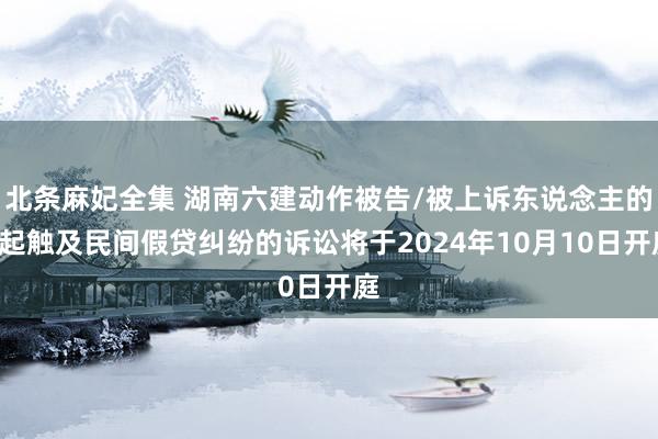 北条麻妃全集 湖南六建动作被告/被上诉东说念主的1起触及民间假贷纠纷的诉讼将于2024年10月10日开庭