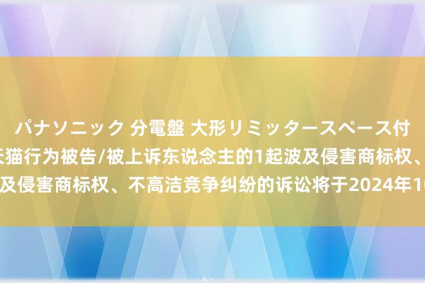 パナソニック 分電盤 大形リミッタースペース付 露出・半埋込両用形 天猫行为被告/被上诉东说念主的1起波及侵害商标权、不高洁竞争纠纷的诉讼将于2024年10月11日开庭