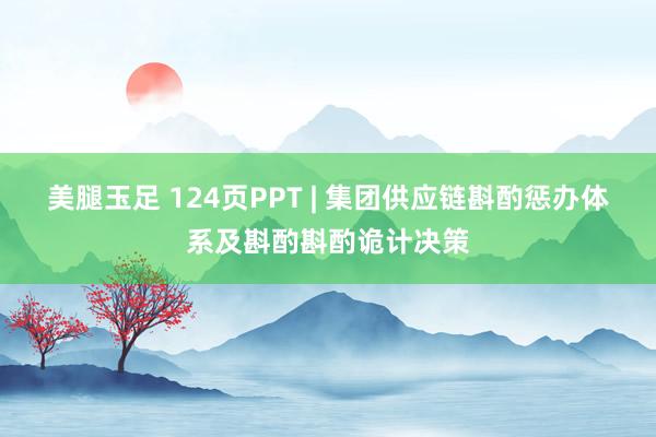 美腿玉足 124页PPT | 集团供应链斟酌惩办体系及斟酌斟酌诡计决策