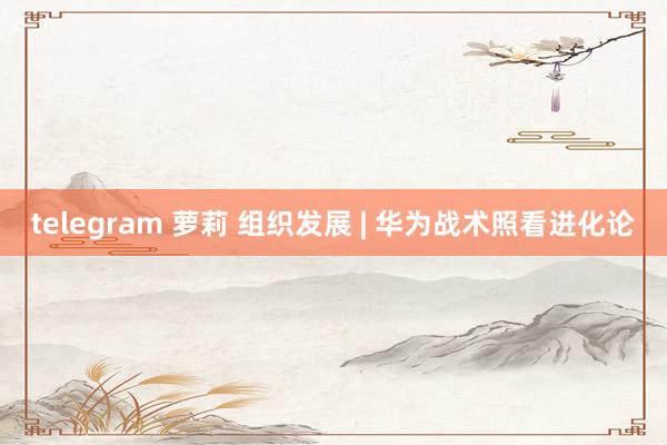 telegram 萝莉 组织发展 | 华为战术照看进化论