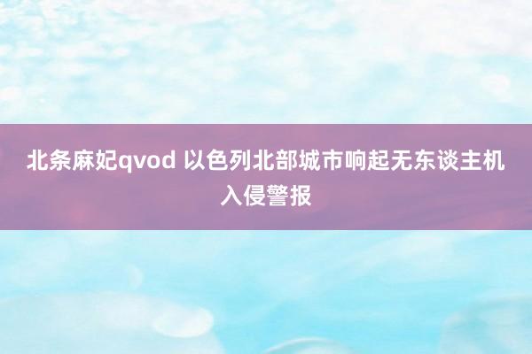 北条麻妃qvod 以色列北部城市响起无东谈主机入侵警报