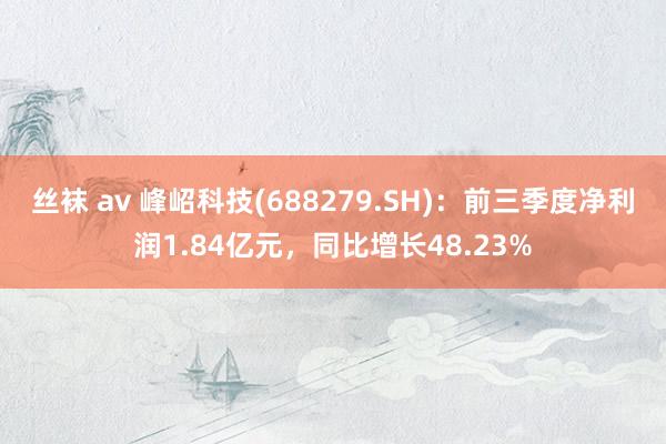 丝袜 av 峰岹科技(688279.SH)：前三季度净利润1.84亿元，同比增长48.23%