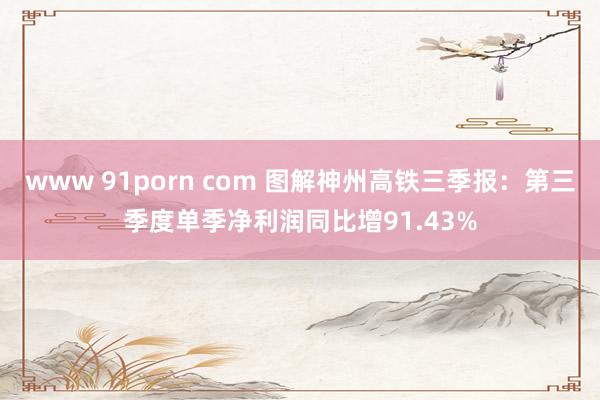 www 91porn com 图解神州高铁三季报：第三季度单季净利润同比增91.43%