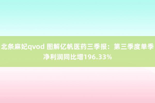 北条麻妃qvod 图解亿帆医药三季报：第三季度单季净利润同比增196.33%