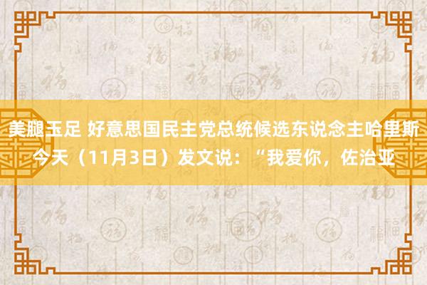 美腿玉足 好意思国民主党总统候选东说念主哈里斯今天（11月3日）发文说：“我爱你，佐治亚