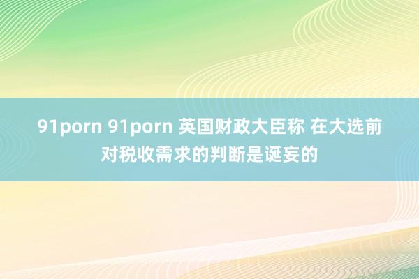 91porn 91porn 英国财政大臣称 在大选前对税收需求的判断是诞妄的