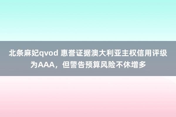 北条麻妃qvod 惠誉证据澳大利亚主权信用评级为AAA，但警告预算风险不休增多