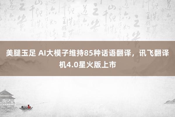 美腿玉足 AI大模子维持85种话语翻译，讯飞翻译机4.0星火版上市