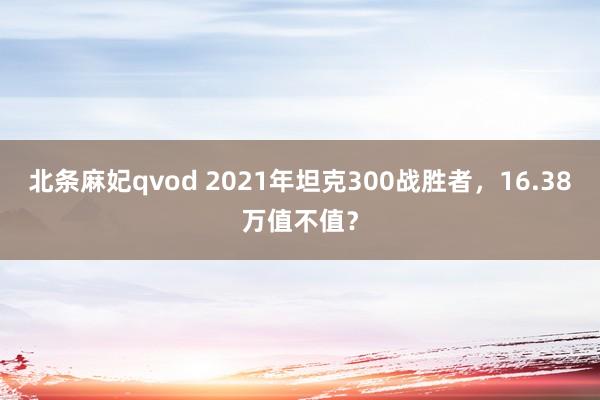 北条麻妃qvod 2021年坦克300战胜者，16.38万值不值？