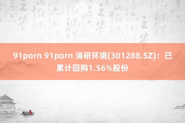 91porn 91porn 清研环境(301288.SZ)：已累计回购1.56%股份